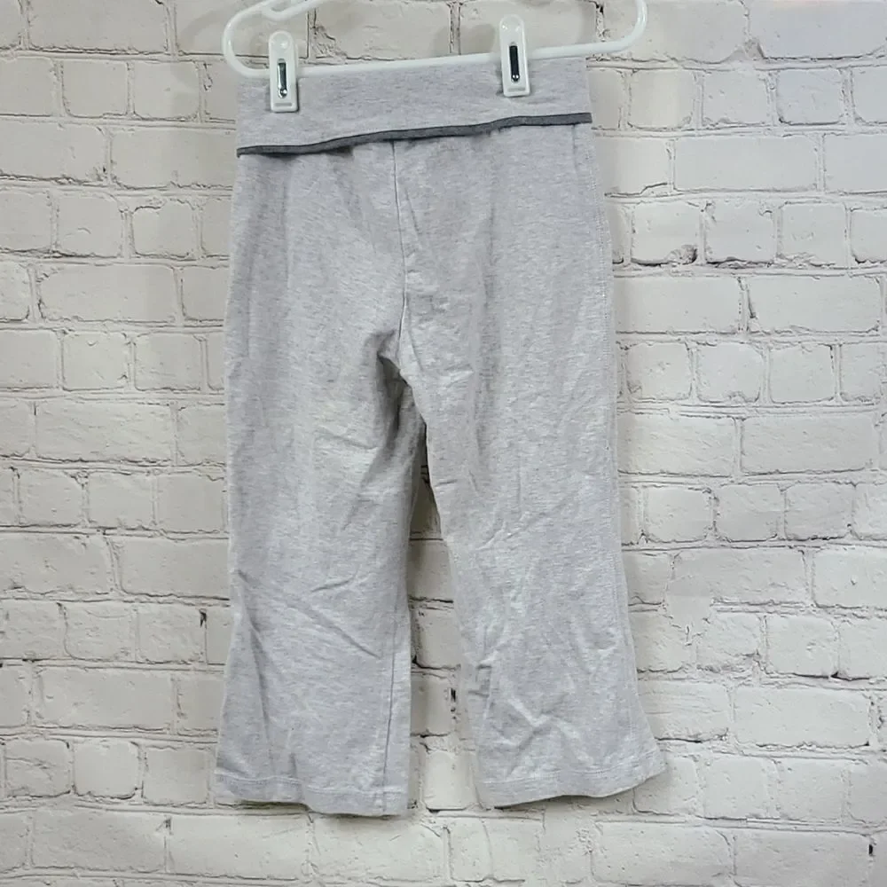 Justice Girls 7 Heather Gray Stretchy Fold waist Casual Knit Pants Straight Leg